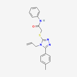 molecular formula C20H20N4OS B10966049 2-{[5-(4-methylphenyl)-4-(prop-2-en-1-yl)-4H-1,2,4-triazol-3-yl]sulfanyl}-N-phenylacetamide 
