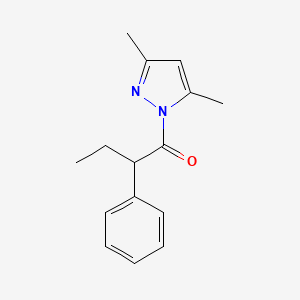 molecular formula C15H18N2O B10966079 1-(3,5-dimethyl-1H-pyrazol-1-yl)-2-phenylbutan-1-one 