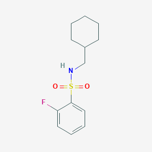 molecular formula C13H18FNO2S B10966107 N-(cyclohexylmethyl)-2-fluorobenzenesulfonamide 