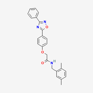 molecular formula C25H23N3O3 B10966149 N-(2,5-dimethylbenzyl)-2-[4-(3-phenyl-1,2,4-oxadiazol-5-yl)phenoxy]acetamide 