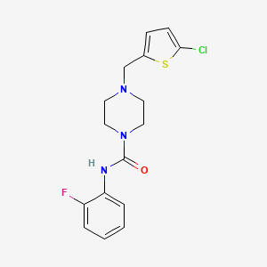 molecular formula C16H17ClFN3OS B10966210 4-[(5-chlorothiophen-2-yl)methyl]-N-(2-fluorophenyl)piperazine-1-carboxamide 