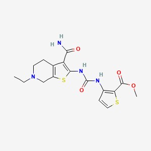 molecular formula C17H20N4O4S2 B10966336 Methyl 3-{[(3-carbamoyl-6-ethyl-4,5,6,7-tetrahydrothieno[2,3-c]pyridin-2-yl)carbamoyl]amino}thiophene-2-carboxylate 