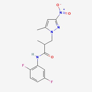 molecular formula C14H14F2N4O3 B10966483 N-(2,5-difluorophenyl)-2-methyl-3-(5-methyl-3-nitro-1H-pyrazol-1-yl)propanamide 