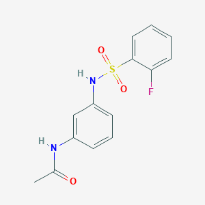molecular formula C14H13FN2O3S B10966636 N-[3-(2-fluorobenzenesulfonamido)phenyl]acetamide 