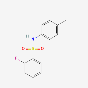 molecular formula C14H14FNO2S B10966645 N-(4-ethylphenyl)-2-fluorobenzenesulfonamide 