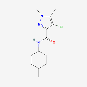 molecular formula C13H20ClN3O B10966726 4-chloro-1,5-dimethyl-N-(4-methylcyclohexyl)-1H-pyrazole-3-carboxamide 