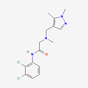 molecular formula C15H18Cl2N4O B10966781 N-(2,3-dichlorophenyl)-N~2~-[(1,5-dimethyl-1H-pyrazol-4-yl)methyl]-N~2~-methylglycinamide 