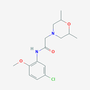 molecular formula C15H21ClN2O3 B10966787 N-(5-chloro-2-methoxyphenyl)-2-(2,6-dimethylmorpholin-4-yl)acetamide 