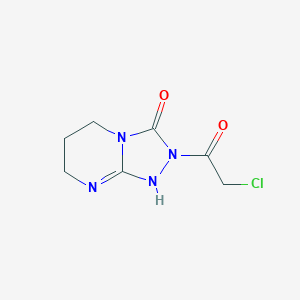 molecular formula C7H9ClN4O2 B010967 2-(Chloroacetyl)-1,5,6,7-tetrahydro[1,2,4]triazolo[4,3-a]pyrimidin-3(2H)-one CAS No. 108735-50-8