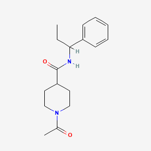 molecular formula C17H24N2O2 B10967077 1-acetyl-N-(1-phenylpropyl)piperidine-4-carboxamide 