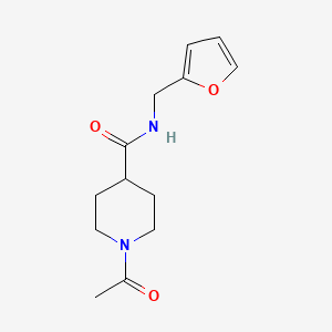 molecular formula C13H18N2O3 B10967276 1-acetyl-N-(furan-2-ylmethyl)piperidine-4-carboxamide 