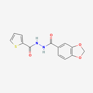 molecular formula C13H10N2O4S B10967281 N'-(thiophen-2-ylcarbonyl)-1,3-benzodioxole-5-carbohydrazide 
