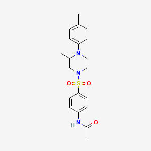 molecular formula C20H25N3O3S B10967390 N-(4-{[3-methyl-4-(4-methylphenyl)piperazin-1-yl]sulfonyl}phenyl)acetamide 