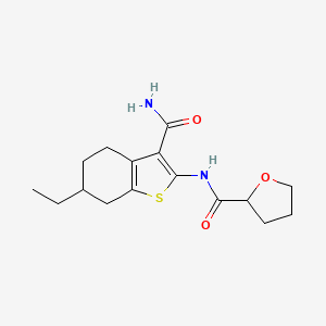 molecular formula C16H22N2O3S B10967428 N-(3-carbamoyl-6-ethyl-4,5,6,7-tetrahydro-1-benzothiophen-2-yl)tetrahydrofuran-2-carboxamide 