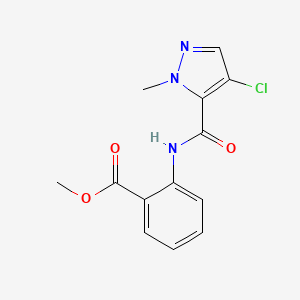 molecular formula C13H12ClN3O3 B10967536 methyl 2-{[(4-chloro-1-methyl-1H-pyrazol-5-yl)carbonyl]amino}benzoate 