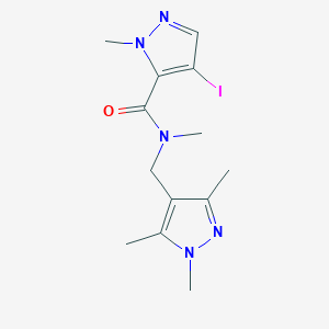 molecular formula C13H18IN5O B10967543 4-iodo-N,1-dimethyl-N-[(1,3,5-trimethyl-1H-pyrazol-4-yl)methyl]-1H-pyrazole-5-carboxamide 