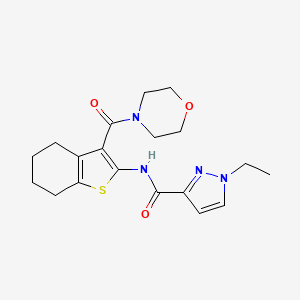 molecular formula C19H24N4O3S B10967729 1-ethyl-N-[3-(morpholin-4-ylcarbonyl)-4,5,6,7-tetrahydro-1-benzothiophen-2-yl]-1H-pyrazole-3-carboxamide 