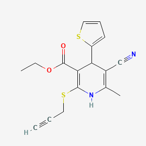 molecular formula C17H16N2O2S2 B10967741 Ethyl 5-cyano-6-methyl-2-(prop-2-yn-1-ylsulfanyl)-4-(thiophen-2-yl)-1,4-dihydropyridine-3-carboxylate CAS No. 362498-92-8