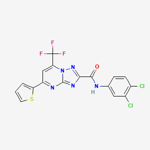 molecular formula C17H8Cl2F3N5OS B10967758 N-(3,4-dichlorophenyl)-5-(thiophen-2-yl)-7-(trifluoromethyl)[1,2,4]triazolo[1,5-a]pyrimidine-2-carboxamide 
