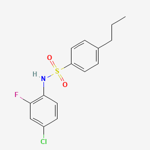 molecular formula C15H15ClFNO2S B10967811 N-(4-chloro-2-fluorophenyl)-4-propylbenzenesulfonamide 