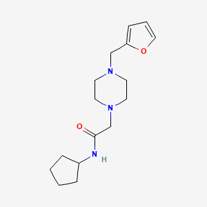 molecular formula C16H25N3O2 B10967937 N-cyclopentyl-2-[4-(furan-2-ylmethyl)piperazin-1-yl]acetamide 