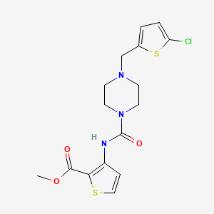 molecular formula C16H18ClN3O3S2 B10967956 Methyl 3-[({4-[(5-chlorothiophen-2-yl)methyl]piperazin-1-yl}carbonyl)amino]thiophene-2-carboxylate 