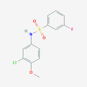 molecular formula C13H11ClFNO3S B10968196 N-(3-chloro-4-methoxyphenyl)-3-fluorobenzenesulfonamide 