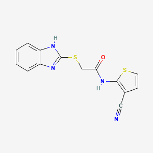 molecular formula C14H10N4OS2 B10968362 2-(1H-benzimidazol-2-ylsulfanyl)-N-(3-cyanothiophen-2-yl)acetamide 
