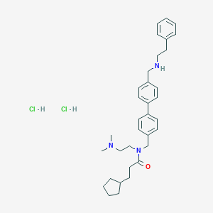 molecular formula C34H47Cl2N3O B109685 N-[2-(Dimethylamino)ethyl]-N-[[4'-[[(2-phenylethyl)amino]methyl][1,1'-biphenyl]-4-YL]methyl]cyclopentanepropanamide dihydrochloride CAS No. 864741-95-7
