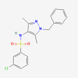 molecular formula C18H18ClN3O2S B10968870 N-(1-benzyl-3,5-dimethyl-1H-pyrazol-4-yl)-3-chlorobenzenesulfonamide 