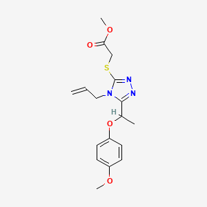molecular formula C17H21N3O4S B10968904 methyl ({5-[1-(4-methoxyphenoxy)ethyl]-4-(prop-2-en-1-yl)-4H-1,2,4-triazol-3-yl}sulfanyl)acetate 
