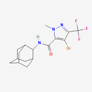 molecular formula C16H19BrF3N3O B10968978 N-(2-Adamantyl)-4-bromo-1-methyl-3-(trifluoromethyl)-1H-pyrazole-5-carboxamide 