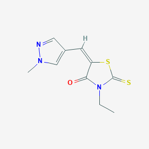 molecular formula C10H11N3OS2 B10969093 Thiazolidin-4-one, 3-ethyl-5-(1-methyl-1H-pyrazol-4-ylmethylene)-2-thioxo- 
