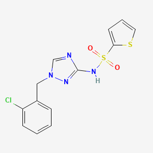 molecular formula C13H11ClN4O2S2 B10969284 N-[1-(2-chlorobenzyl)-1H-1,2,4-triazol-3-yl]thiophene-2-sulfonamide 