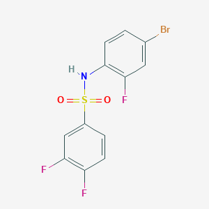 molecular formula C12H7BrF3NO2S B10969502 N-(4-bromo-2-fluorophenyl)-3,4-difluorobenzenesulfonamide 