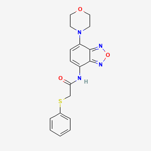 molecular formula C18H18N4O3S B10969522 N-[7-(morpholin-4-yl)-2,1,3-benzoxadiazol-4-yl]-2-(phenylsulfanyl)acetamide 