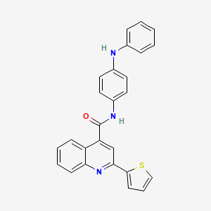 molecular formula C26H19N3OS B10969691 N-[4-(phenylamino)phenyl]-2-(thiophen-2-yl)quinoline-4-carboxamide 