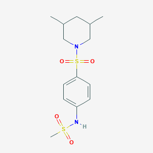 molecular formula C14H22N2O4S2 B10969738 N-{4-[(3,5-dimethylpiperidin-1-yl)sulfonyl]phenyl}methanesulfonamide 