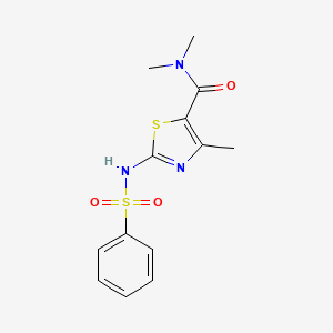 molecular formula C13H15N3O3S2 B10969748 N,N,4-trimethyl-2-[(phenylsulfonyl)amino]-1,3-thiazole-5-carboxamide 