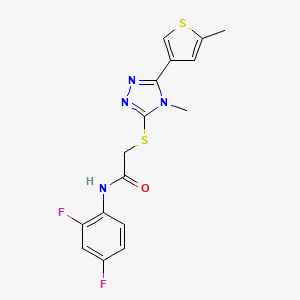 molecular formula C16H14F2N4OS2 B10969814 N-(2,4-difluorophenyl)-2-{[4-methyl-5-(5-methylthiophen-3-yl)-4H-1,2,4-triazol-3-yl]sulfanyl}acetamide 