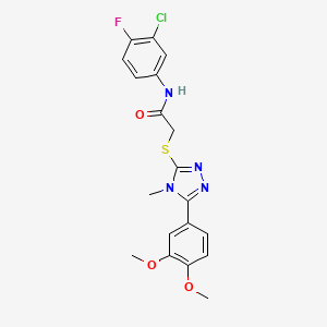 molecular formula C19H18ClFN4O3S B10969832 N-(3-chloro-4-fluorophenyl)-2-{[5-(3,4-dimethoxyphenyl)-4-methyl-4H-1,2,4-triazol-3-yl]sulfanyl}acetamide 