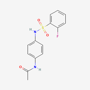 molecular formula C14H13FN2O3S B10969834 N-(4-{[(2-fluorophenyl)sulfonyl]amino}phenyl)acetamide 
