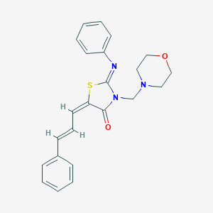 molecular formula C23H23N3O2S B010970 3-(Morpholinomethyl)-2-(phenylimino)-5-cinnamylidene-4-thiazolidinone CAS No. 104123-95-7