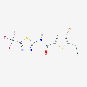 molecular formula C10H7BrF3N3OS2 B10970024 4-bromo-5-ethyl-N-[5-(trifluoromethyl)-1,3,4-thiadiazol-2-yl]thiophene-2-carboxamide 