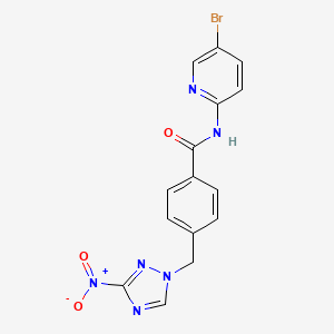 molecular formula C15H11BrN6O3 B10970132 N-(5-bromopyridin-2-yl)-4-[(3-nitro-1H-1,2,4-triazol-1-yl)methyl]benzamide 
