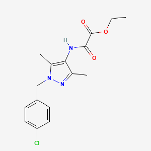 molecular formula C16H18ClN3O3 B10970234 ethyl {[1-(4-chlorobenzyl)-3,5-dimethyl-1H-pyrazol-4-yl]amino}(oxo)acetate 