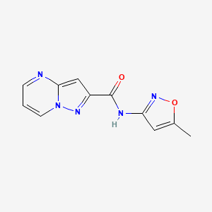 molecular formula C11H9N5O2 B10970451 N-(5-methyl-1,2-oxazol-3-yl)pyrazolo[1,5-a]pyrimidine-2-carboxamide 