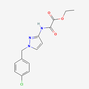molecular formula C14H14ClN3O3 B10970677 ethyl {[1-(4-chlorobenzyl)-1H-pyrazol-3-yl]amino}(oxo)acetate 