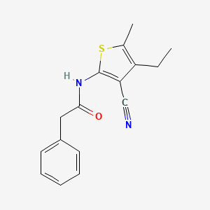 molecular formula C16H16N2OS B10970695 N-(3-cyano-4-ethyl-5-methylthiophen-2-yl)-2-phenylacetamide 
