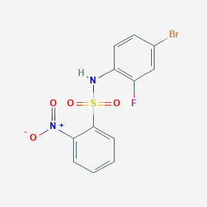 molecular formula C12H8BrFN2O4S B10970744 N-(4-bromo-2-fluorophenyl)-2-nitrobenzenesulfonamide 